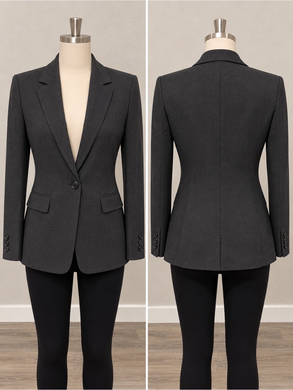 Good American Essential Suiting Sculpted Blazer Gray XS